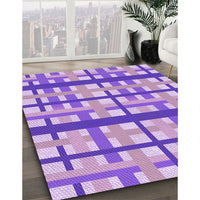 Patterned Purple Plum Purple Rug, pat2720pur