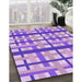 Patterned Purple Plum Purple Rug in Family Room, pat2720pur