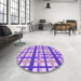 Round Patterned Purple Plum Purple Rug in a Office, pat2720pur