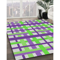 Patterned Light Green Novelty Rug, pat2720