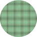 Square Patterned Green Rug, pat2721lblu