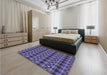 Patterned Medium Slate Blue Rug in a Bedroom, pat2722blu