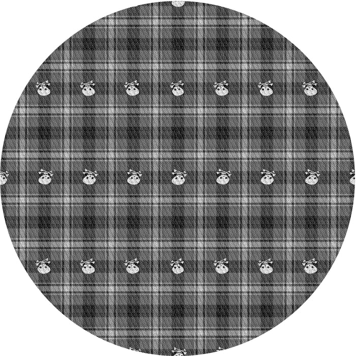 Square Patterned Black Rug, pat2722gry