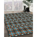 Patterned Bakers Brown Rug in Family Room, pat2722lblu