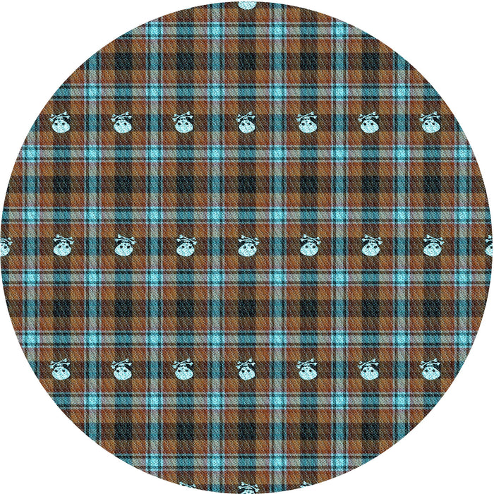 Square Patterned Bakers Brown Rug, pat2722lblu