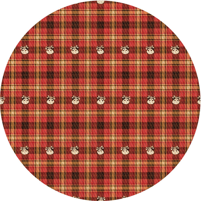 Square Patterned Orange Rug, pat2722org