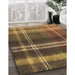 Machine Washable Transitional Cinnamon Brown Rug in a Family Room, wshpat2723brn