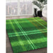 Patterned Deep Emerald Green Rug in Family Room, pat2723grn