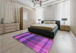 Patterned Crimson Purple Rug in a Bedroom, pat2723pur