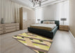 Patterned Brown Rug in a Bedroom, pat2724brn
