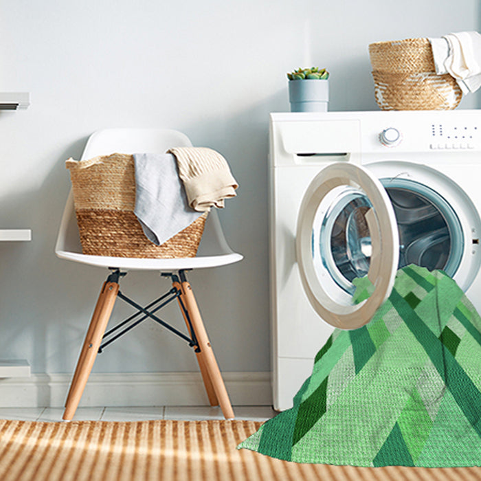 Machine Washable Transitional Jade Green Rug in a Washing Machine, wshpat2724grn