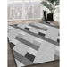 Patterned Platinum Silver Gray Rug in Family Room, pat2724gry