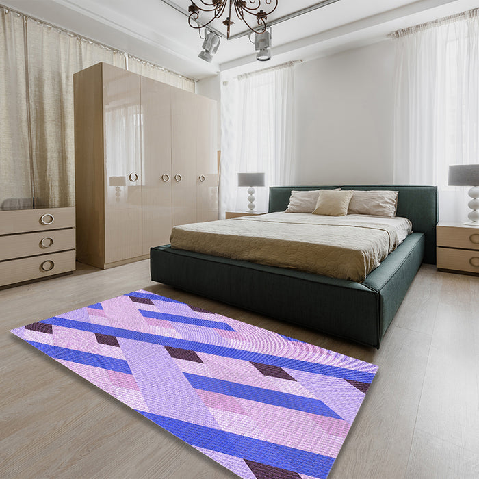 Patterned Mauve Purple Rug in a Bedroom, pat2724pur