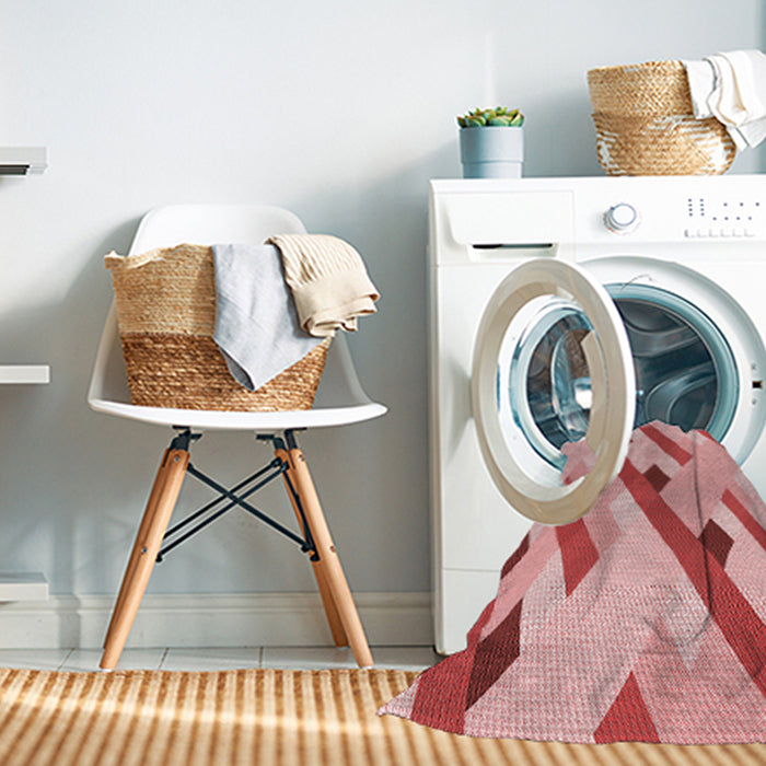 Machine Washable Transitional Pink Rug in a Washing Machine, wshpat2724rd