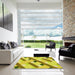 Square Patterned Yellow Rug in a Living Room, pat2724yw