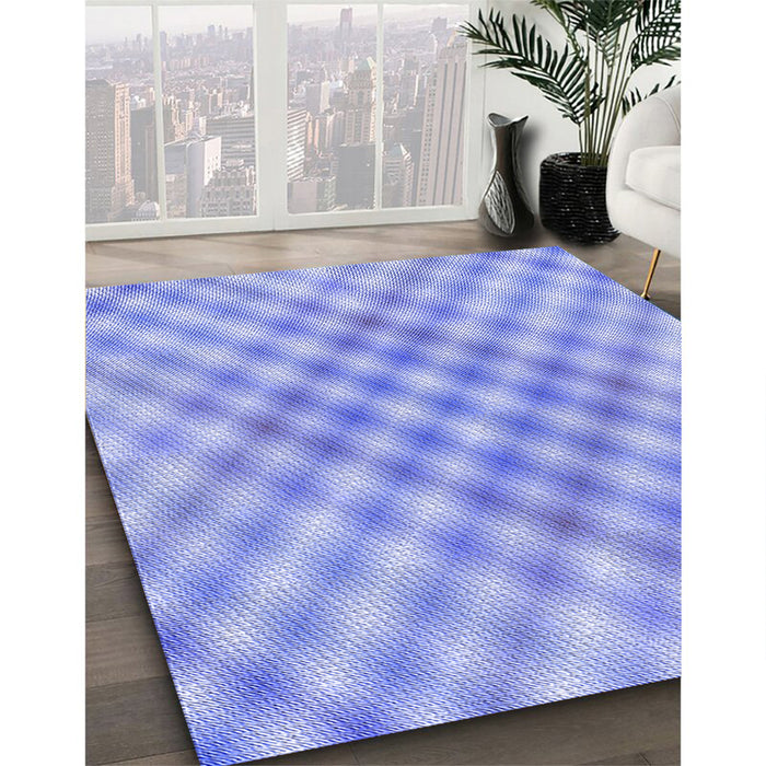 Patterned Light Slate Blue Rug in Family Room, pat2725blu