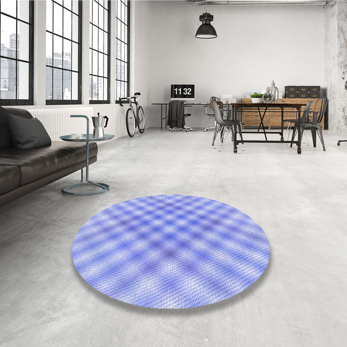 Round Patterned Light Slate Blue Rug in a Office, pat2725blu