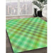 Patterned Green Rug in Family Room, pat2725grn