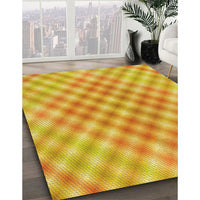 Patterned Neon Orange Rug, pat2725yw