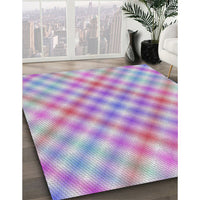 Patterned Purple Modern Rug, pat2725