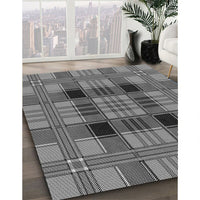 Patterned Dark Gray Black Rug, pat2727gry