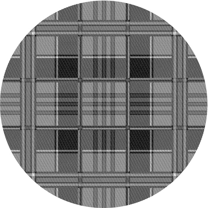 Square Patterned Dark Gray Black Rug, pat2727gry