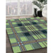 Machine Washable Transitional Pastel Green Rug in a Family Room, wshpat2727lblu