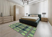 Patterned Pastel Green Rug in a Bedroom, pat2727lblu