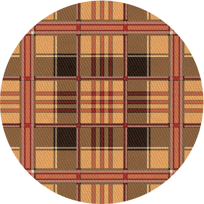 Square Patterned Orange Rug, pat2727org