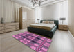 Patterned Violet Purple Rug in a Bedroom, pat2727pur