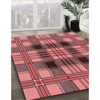 Patterned Light Coral Pink Rug, pat2727rd