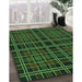 Machine Washable Transitional Dark Lime Green Rug in a Family Room, wshpat2728grn