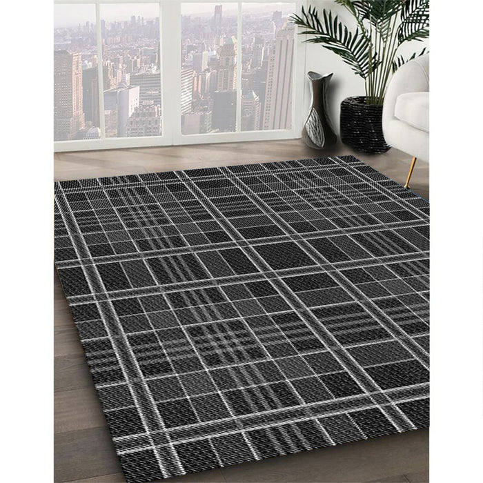 Machine Washable Transitional Smokey Gray Rug in a Family Room, wshpat2728gry