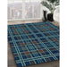 Patterned Deep-Sea Green Rug in Family Room, pat2728lblu