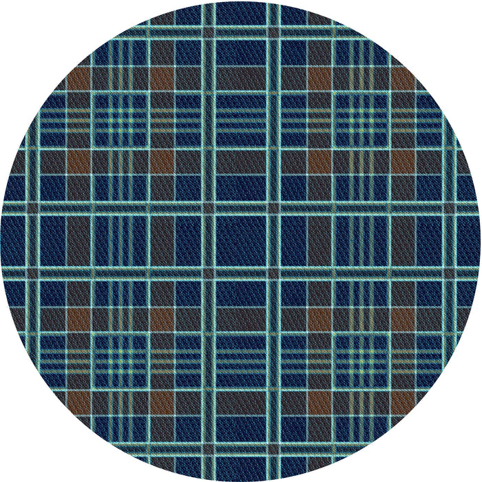 Square Patterned Deep-Sea Green Rug, pat2728lblu