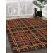 Patterned Red Rug in Family Room, pat2728org