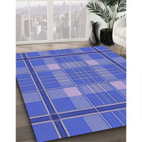 Patterned Sky Blue Rug, pat2729blu