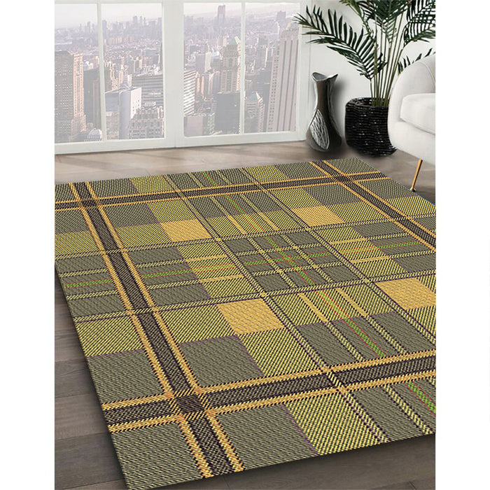 Patterned Dark Brown Rug in Family Room, pat2729brn