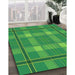 Patterned Forest Green Rug in Family Room, pat2729grn