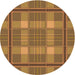 Square Patterned Saddle Brown Rug, pat2729org