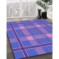 Patterned Medium Slate Blue Rug, pat2729pur