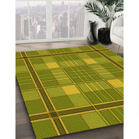 Patterned Dark Bronze Brown Rug, pat2729yw