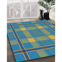 Patterned Blue Novelty Rug, pat2729