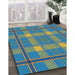 Patterned Blue Novelty Rug in Family Room, pat2729