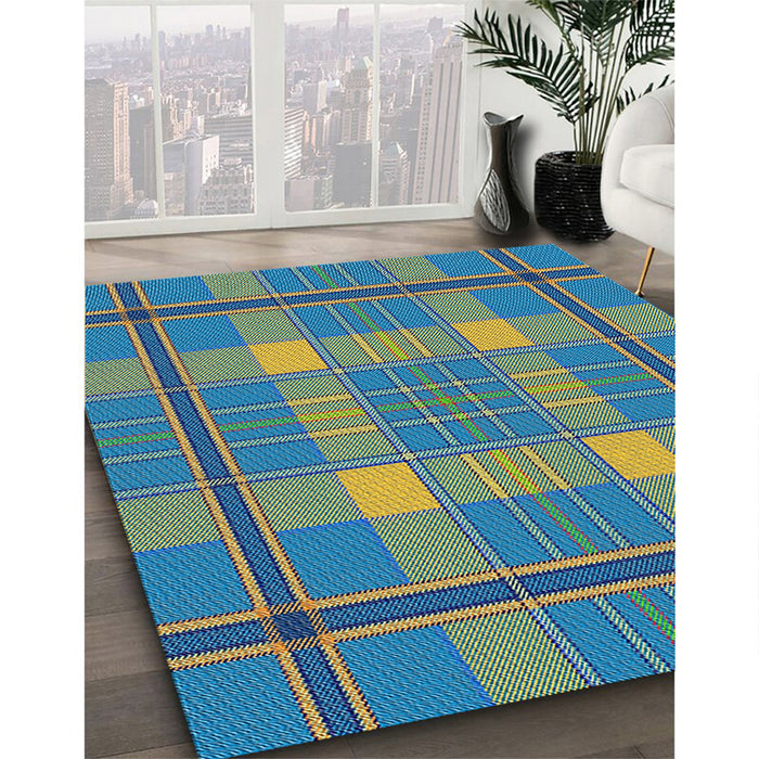 Machine Washable Transitional Blue Rug in a Family Room, wshpat2729