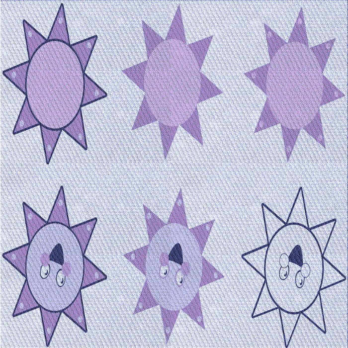 Round Patterned Lavender Blue Rug, pat273blu