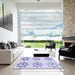 Square Patterned Lavender Blue Rug in a Living Room, pat273blu