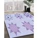 Patterned Lavender Blue Rug in Family Room, pat273blu