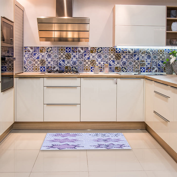 Patterned Lavender Blue Rug in a Kitchen, pat273blu