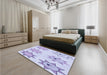 Patterned Lavender Blue Rug in a Bedroom, pat273blu